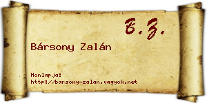 Bársony Zalán névjegykártya